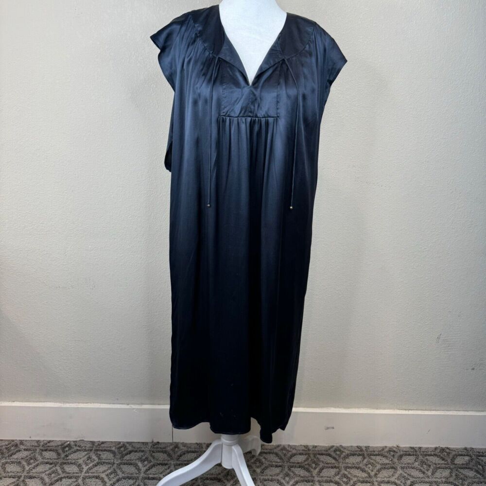 Calypso Blue Satin Silky Soft Sleeveless Slip Dress Romantic Capsule‎